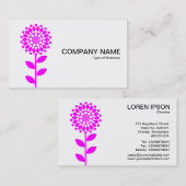 Geometrische bloem - Magenta op Wit Visitekaartje (Voorkant / Achterkant)