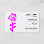 Geometrische bloem - Magenta op Wit Visitekaartje (Achterkant)