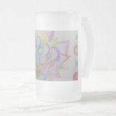 Geometrische bloem Mandala Matglas Bierpul (Voorkant rechts)