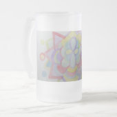 Geometrische bloem Mandala Matglas Bierpul (Voorkant links)