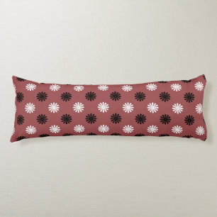 Geometrische Bloem Moderne Rood Zwart Abstract Lichaamskussen