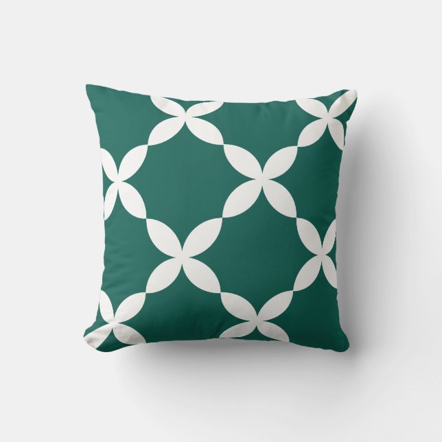 Geometrische bloem naadloos patroon kussen (Voorkant)
