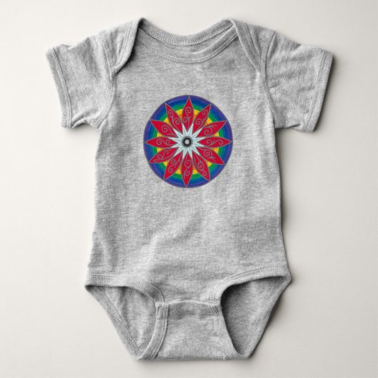 Geometrische bloem piñata mandala romper (Voorkant)