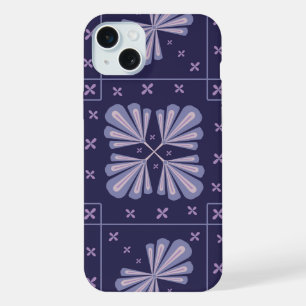 Geometrische bloemblaadjes Abstract herhalingspatr iPhone 15 Plus Case