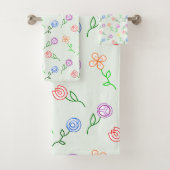 Geometrische bloemen bad handdoek (Insitu)