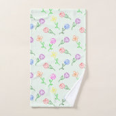 Geometrische bloemen bad handdoek (Handdoek)