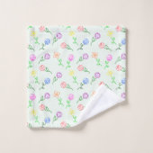 Geometrische bloemen bad handdoek (Wasdoekje)