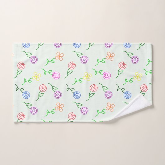 Geometrische bloemen bad handdoek (Handdoek)