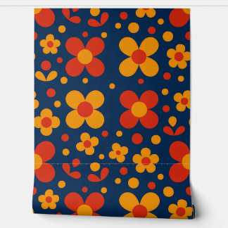 Geometrische bloemen Behang