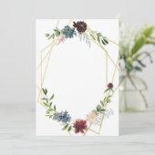 Geometrische & Bloemen bruiloft Kaart (Staand voorkant)