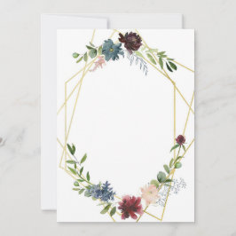 Geometrische & Bloemen bruiloft Kaart