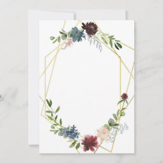 Geometrische & Bloemen bruiloft Kaart