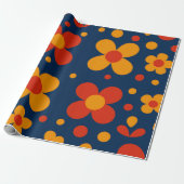 Geometrische bloemen cadeaupapier (Uitgerold)