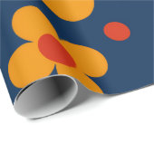 Geometrische bloemen cadeaupapier (Rol Hoek)