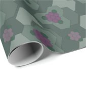 Geometrische bloemen cadeaupapier (Rol Hoek)