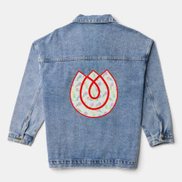 Geometrische bloemen denim jacket