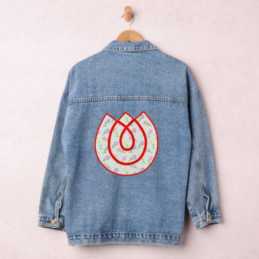 Geometrische bloemen denim jacket (Hangar)
