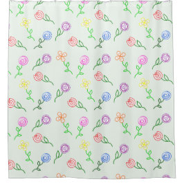 Geometrische bloemen douchegordijn