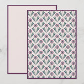 Geometrische bloemen feestdagenkaart (Voorkant / Achterkant)