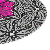 Geometrische bloemen - Fuchsia Pink en Grey Snijplank (Hoek)