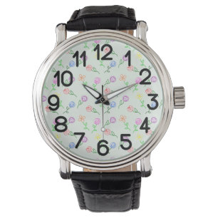 Geometrische bloemen horloge