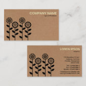 Geometrische bloemen - Kartonnen doos Tex Visitekaartje (Voorkant / Achterkant)