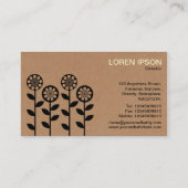 Geometrische bloemen - Kartonnen doos Tex Visitekaartje (Achterkant)