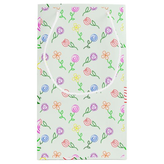 Geometrische bloemen klein cadeauzakje (Achterkant)