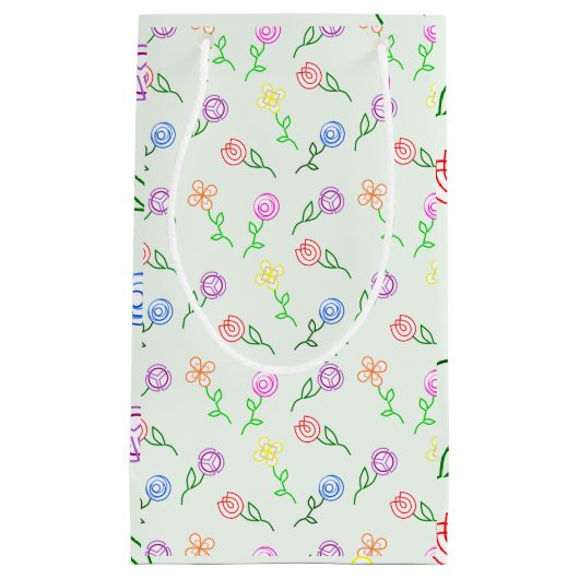 Geometrische bloemen klein cadeauzakje (Voorkant)