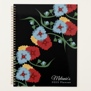 Geometrische bloemen Kleurrijke botanische naampla Planner