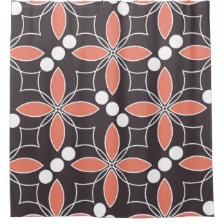 Geometrische bloemen, kunstpatroon. douchegordijn