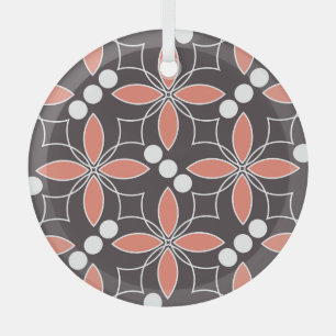 Geometrische bloemen,  kunstpatroon. glas ornament