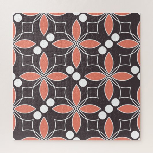 Geometrische bloemen, kunstpatroon. legpuzzel (Verticaal)