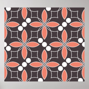 Geometrische bloemen,  kunstpatroon. poster