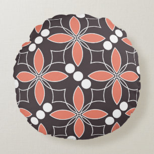 Geometrische bloemen, kunstpatroon. rond kussen