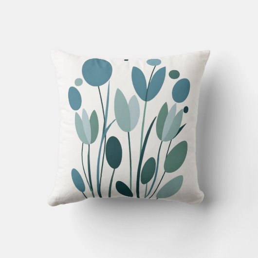 Geometrische bloemen kussen (Achterkant)