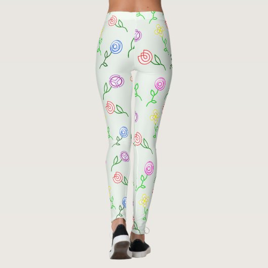 Geometrische bloemen leggings (Achterkant)