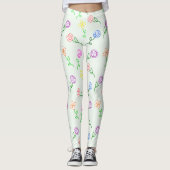 Geometrische bloemen leggings (Voorkant)