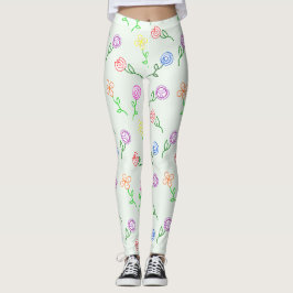 Geometrische bloemen leggings