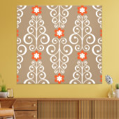 Geometrische bloemen:  naadloos ontwerp canvas afdruk (Insitu (Woonkamer))