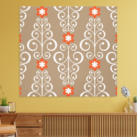 Geometrische bloemen: naadloos ontwerp canvas afdruk (Insitu (Woonkamer))