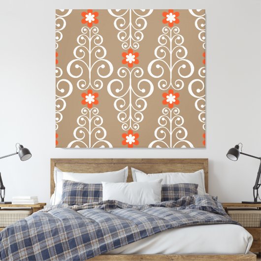 Geometrische bloemen:  naadloos ontwerp canvas afdruk (Insitu (Slaapkamer))
