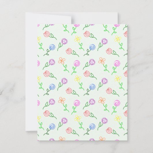 Geometrische bloemen notitiekaartje (Voorkant)