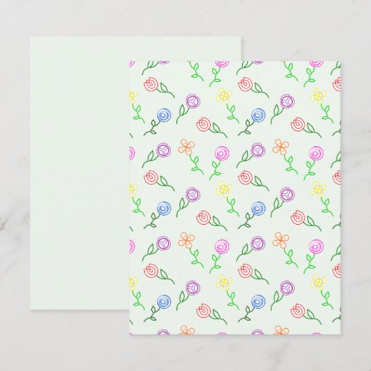 Geometrische bloemen notitiekaartje (Voorkant / Achterkant)