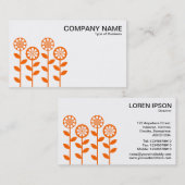 Geometrische bloemen - Oranje op wit Visitekaartje (Voorkant / Achterkant)