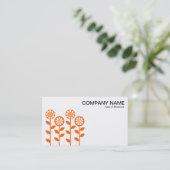 Geometrische bloemen - Oranje op wit Visitekaartje (Staand voorkant)