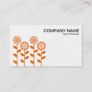 Geometrische bloemen - Oranje op wit Visitekaartje