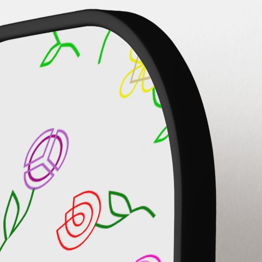 Geometrische bloemen pickleball paddle (Links Detail)