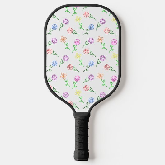 Geometrische bloemen pickleball paddle (Achterkant)