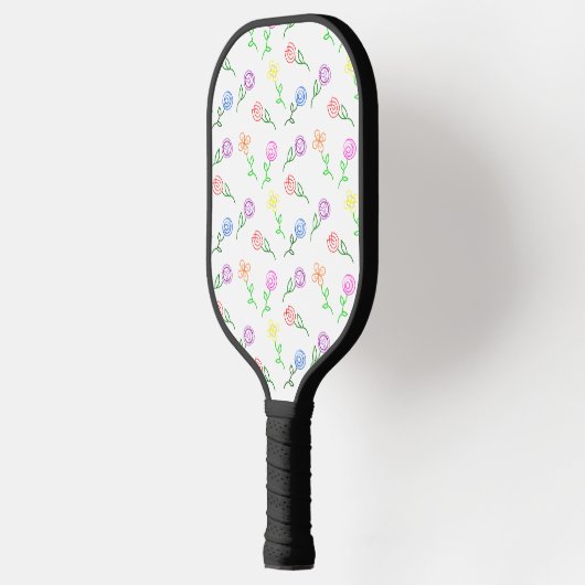 Geometrische bloemen pickleball paddle (Links)